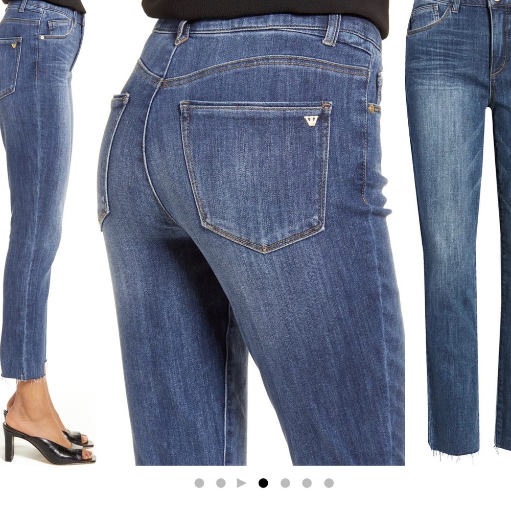 wit & wisdom cropped blue jeans, size 8, high waisted